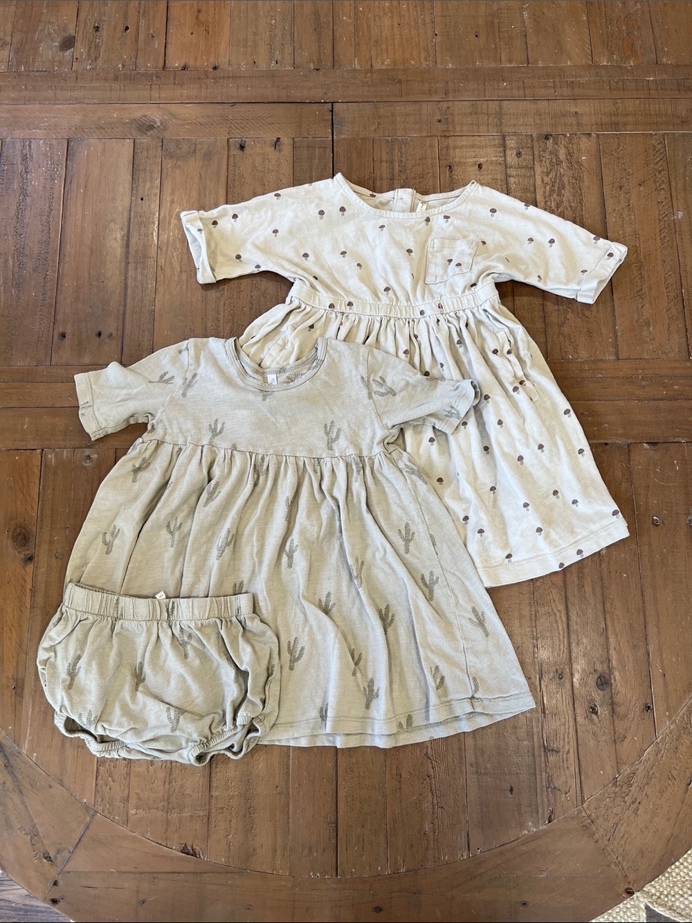 Rylee + cru set of two dresses mushroom cactus 2-3 years play condition